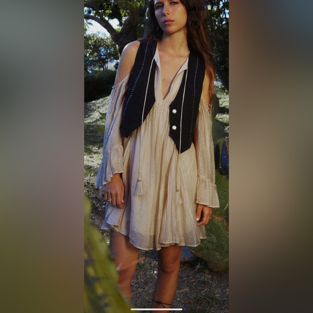 Zara cold shoulder mini dress